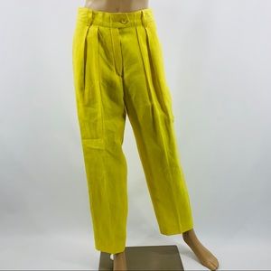 Escada Vintage 100% Linen Pleated Trousers